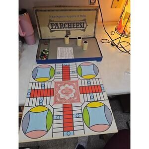 Vtg Selchow & Righter Parcheesi Backgammon‎ Game Gold Seal Edition Board Game